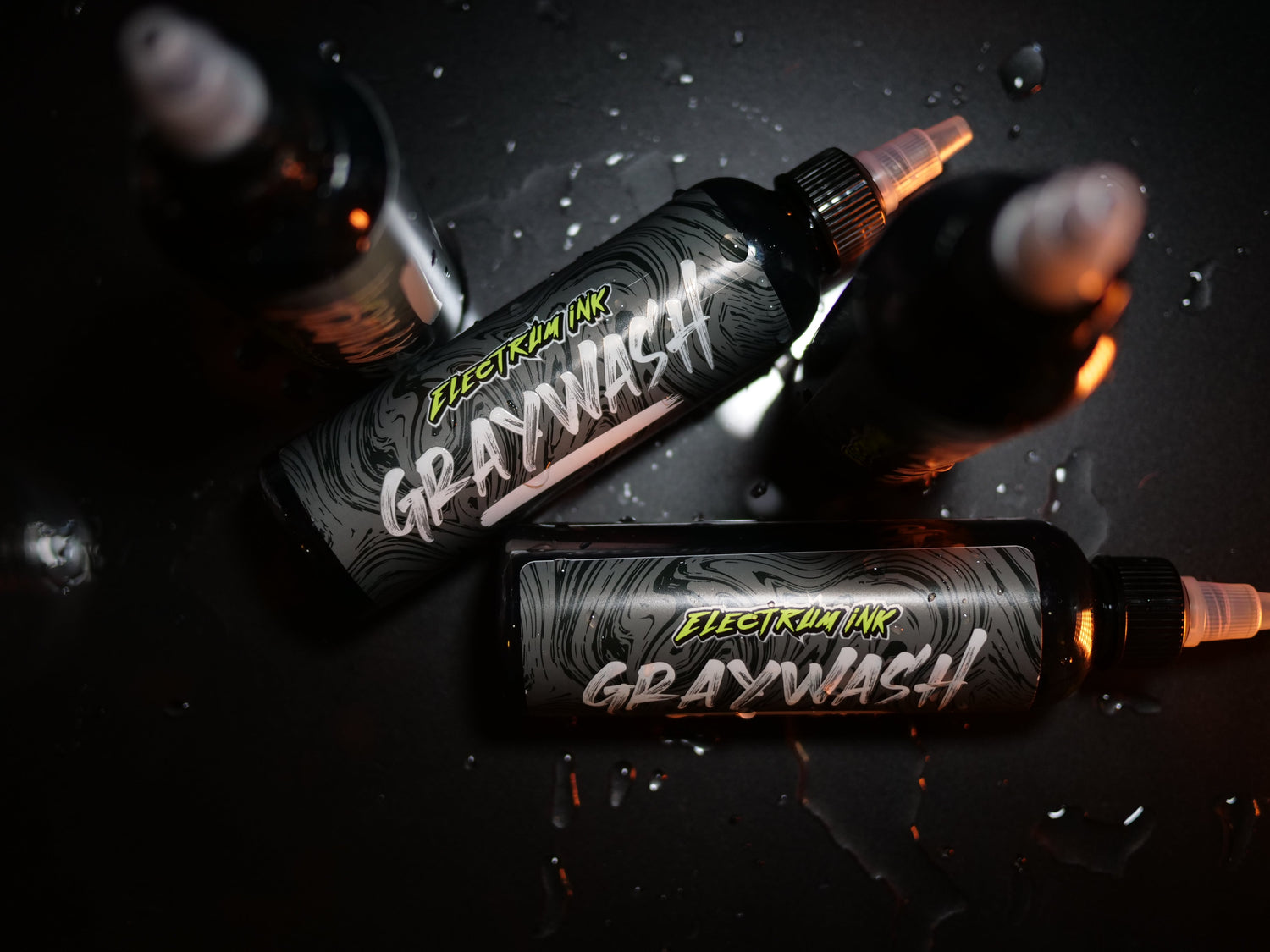 gray wash tattoo ink bottles 