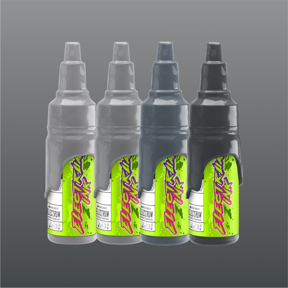 4 Color Opaque Gray Tattoo Ink Set – Electrum Ink